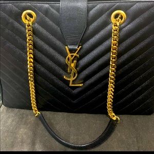 Saint Laurent bag chevron monogram tote